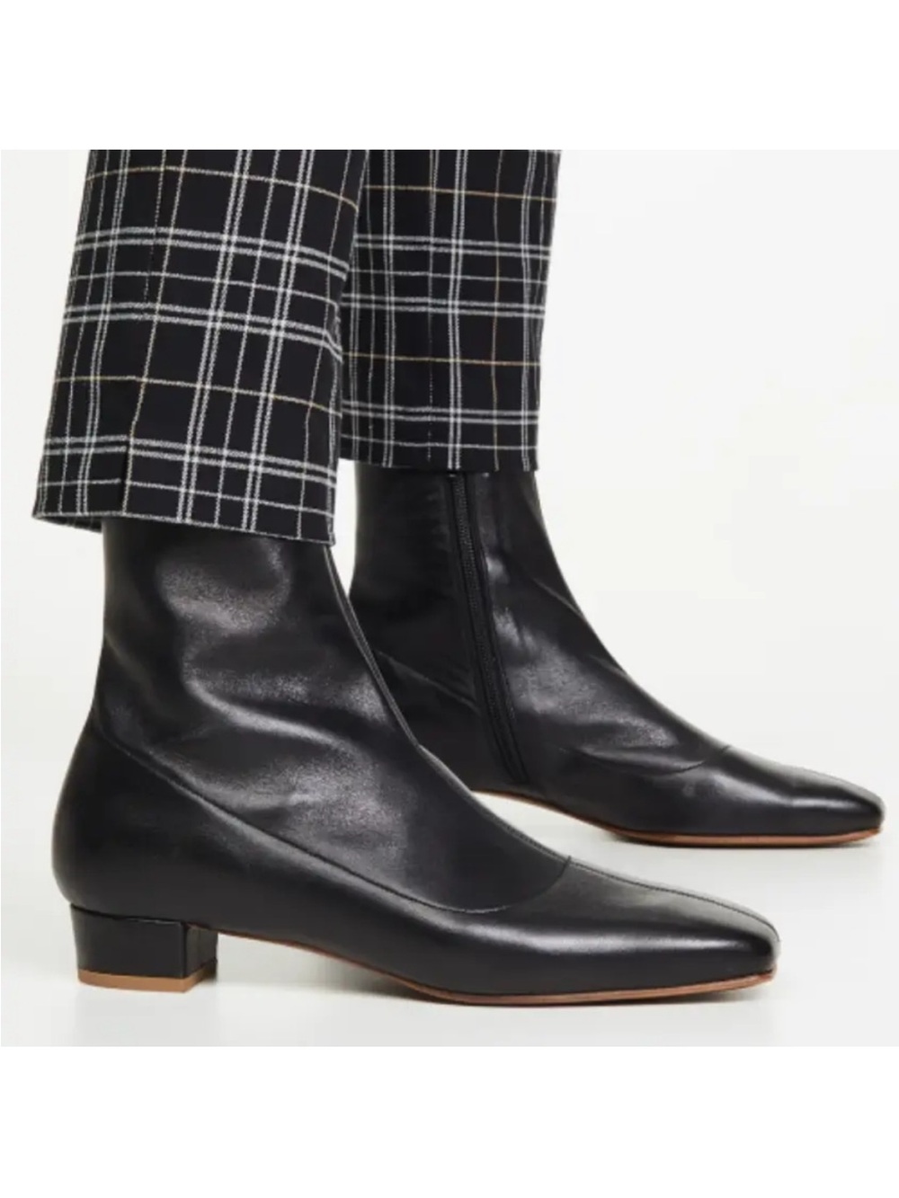 BY FAR Este Black Leather Ankle Boots 38